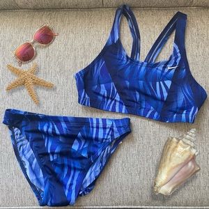 NWT Nike Vintage Two Piece Blue Bikini